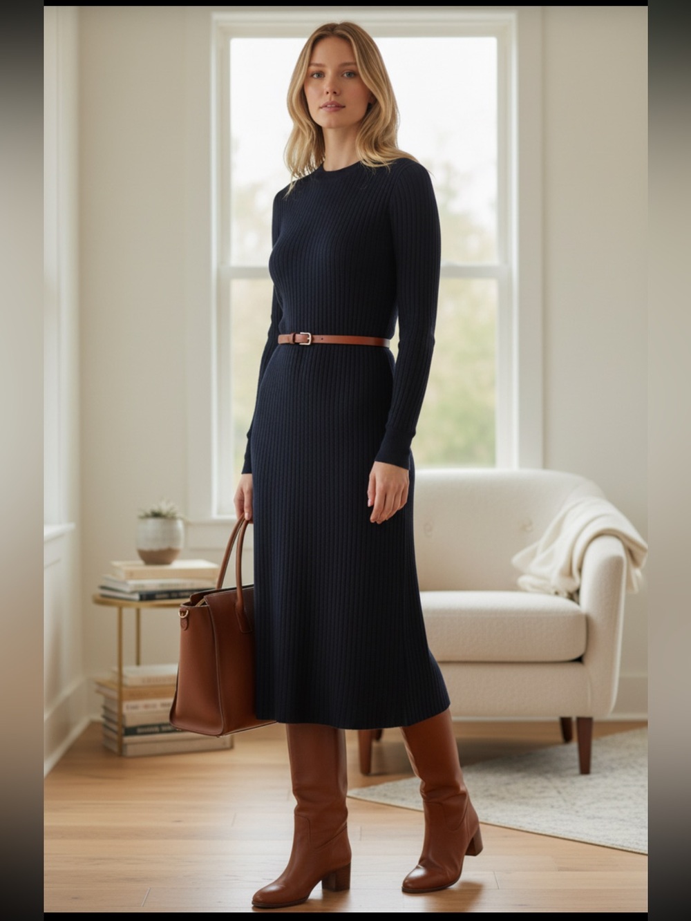 Prologue Black Long-Sleeve Knit Midi Dress Will Fit A Small